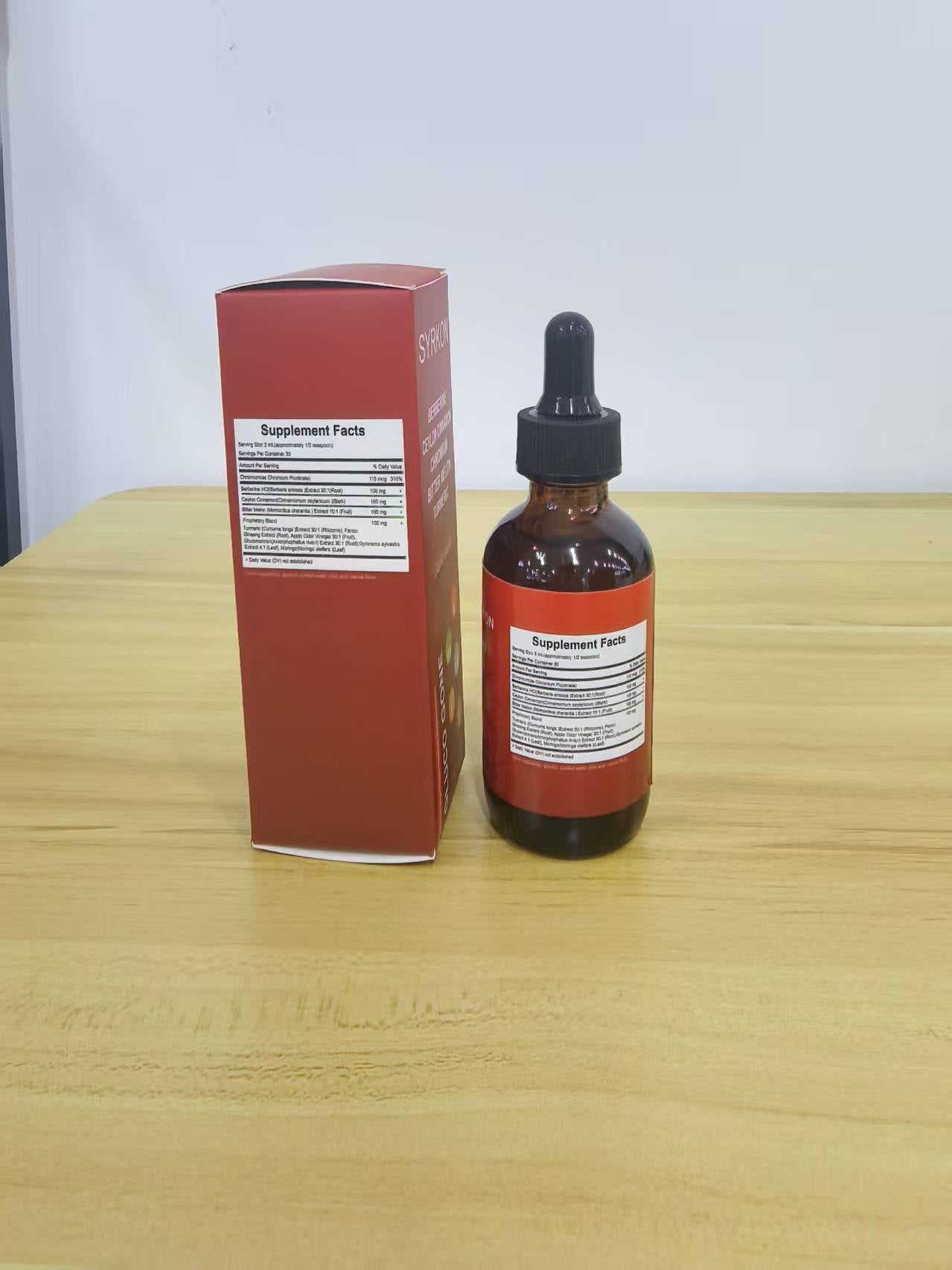 SYRKON Berberine with Ceylon Cinnamon Supplement Liquid Drops + Bitter Melon Extract, Glucomannan, Gymnema, Chromium, Turmeric, Organic Panax Ginseng, Moringa GLP-1 Support