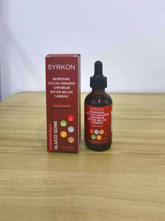 SYRKON Berberine with Ceylon Cinnamon Supplement Liquid Drops + Bitter Melon Extract, Glucomannan, Gymnema, Chromium, Turmeric, Organic Panax Ginseng, Moringa GLP-1 Support